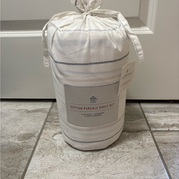 Hearth & Hand with Magnolia Striped White and Gray Bedding Set King Size - Picture 3 of 13